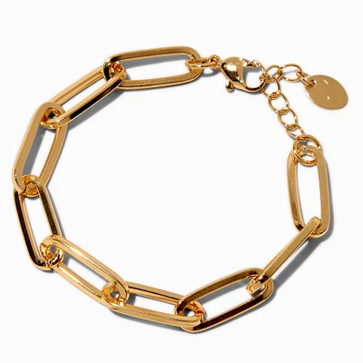 Gold-tone Large Paper Clip Chain Bracelet