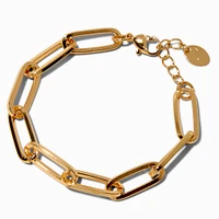 Gold-tone Large Paper Clip Chain Bracelet