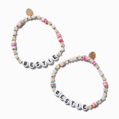 Best Friends ''Bestie'' Beaded Stretch Bracelets - 2 Pack