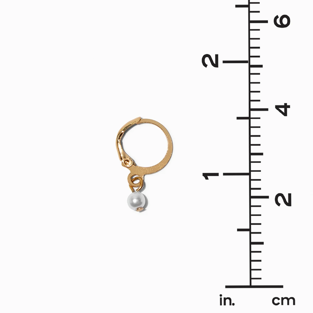 Pearl & Gold-tone Earring Stackables Set - 3 Pack