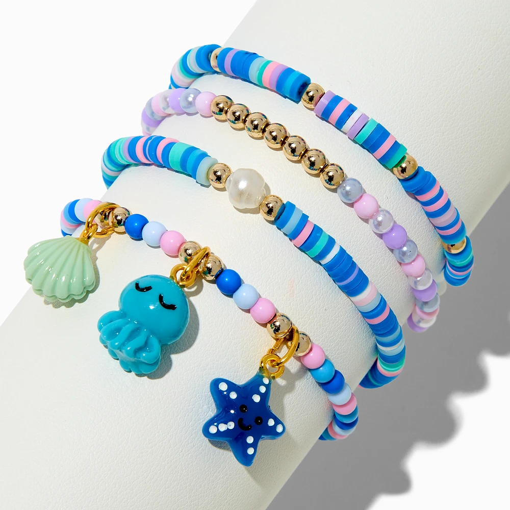 Claire's Club Sea Life Beaded Stretch Bracelets - 4 Pack