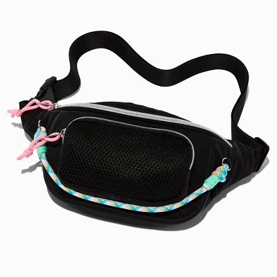Black Nylon Cord Belt Bag