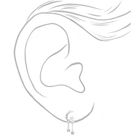 Silver-tone Celestial 1" Drop Earrings