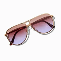 Purple Lens Gold Aviator Sunglasses