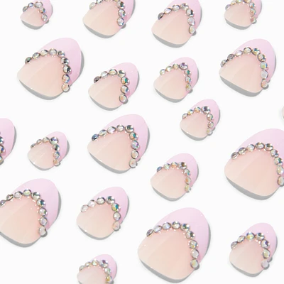 Gem French Tip Stiletto Press On Vegan Faux Nail Set