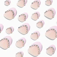 Gem French Tip Stiletto Press On Vegan Faux Nail Set