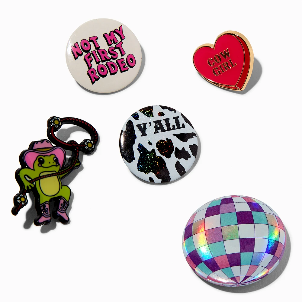 DIY Cowgirl Pin Set - 5 Pack