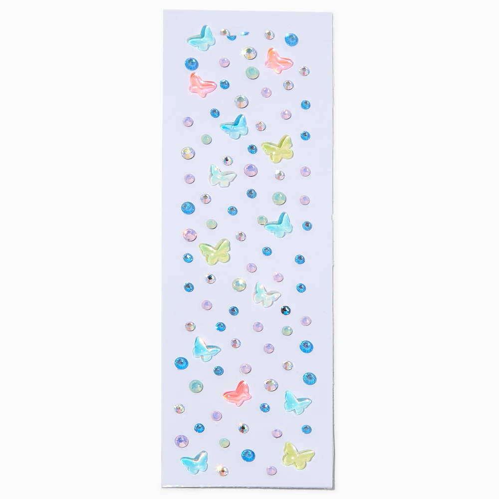 Pastel Puffy Butterfly Body Gems - 100 Pack