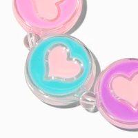 Claire's Club Heart Disc Stretch Bracelet