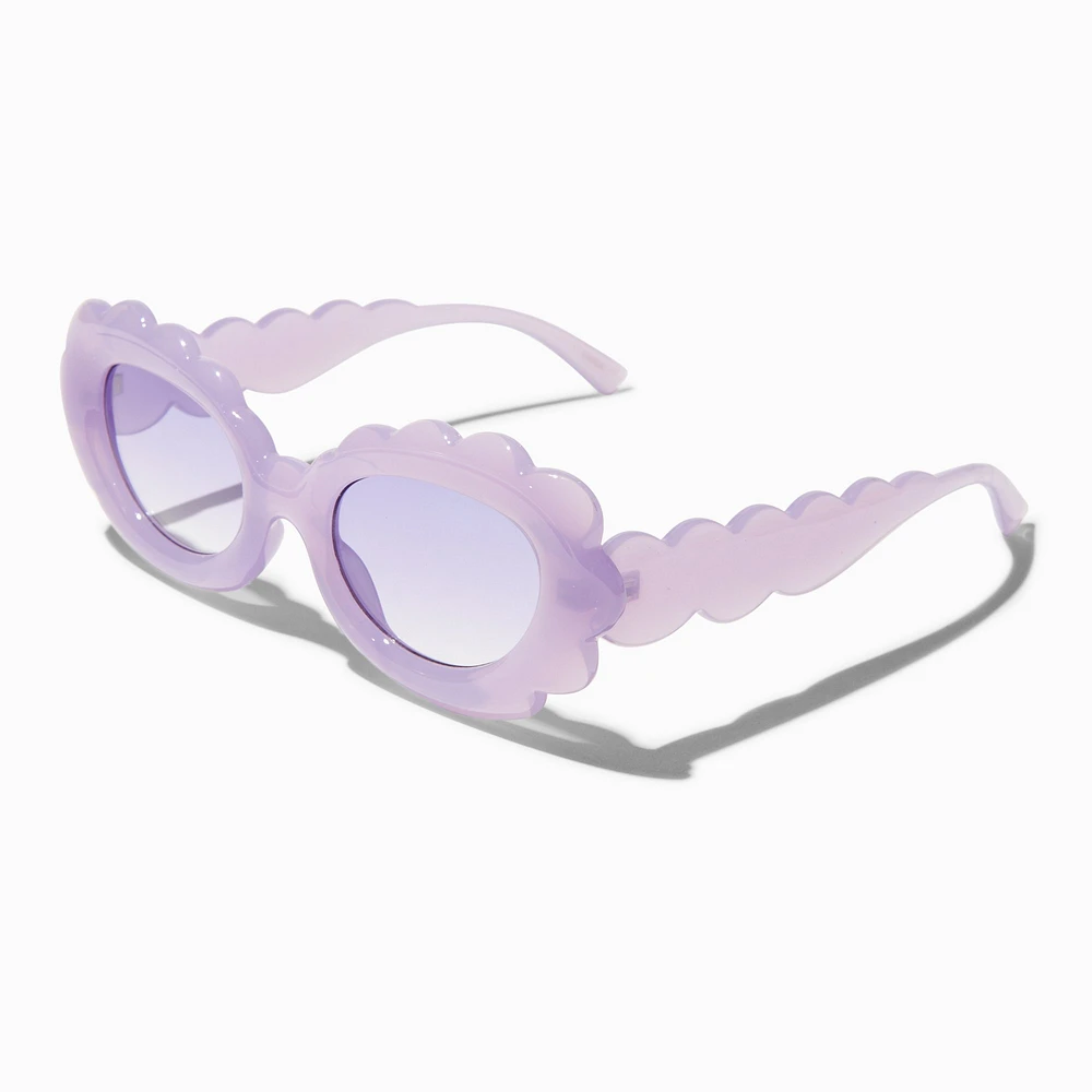Lavender Puffy Scalloped Sunglasses