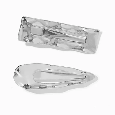 Silver-tone Wave Hair Clips - 2 Pack 