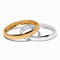 Mixed Metal Double Stack Bangle Set - 2 Pack