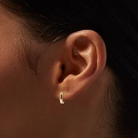 Gold-tone 10mm Huggie Hoop Earrings