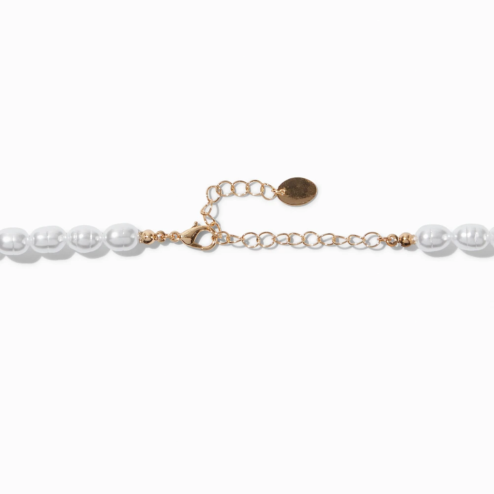 Pearl Conch Shell Pendant Choker Necklace