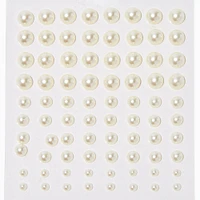 White Pearl Hair Gems - 80 Pack