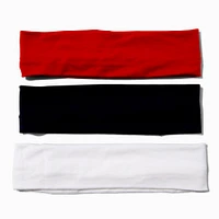 Black, White, & Red Headwraps - 3 Pack