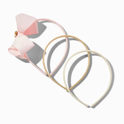 Claire's Club Blush Pink Neutral Loopy Bow Headbands - 3 Pack