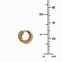 C LUXE by Claire's 18kt Gold Plated 12mm Twisted Clicker Hoop Earrings