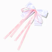 Claire's Club Pink Ribbon White Hair Bow Clip