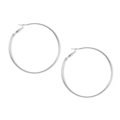 Silver-tone 70mm Hoop Earrings