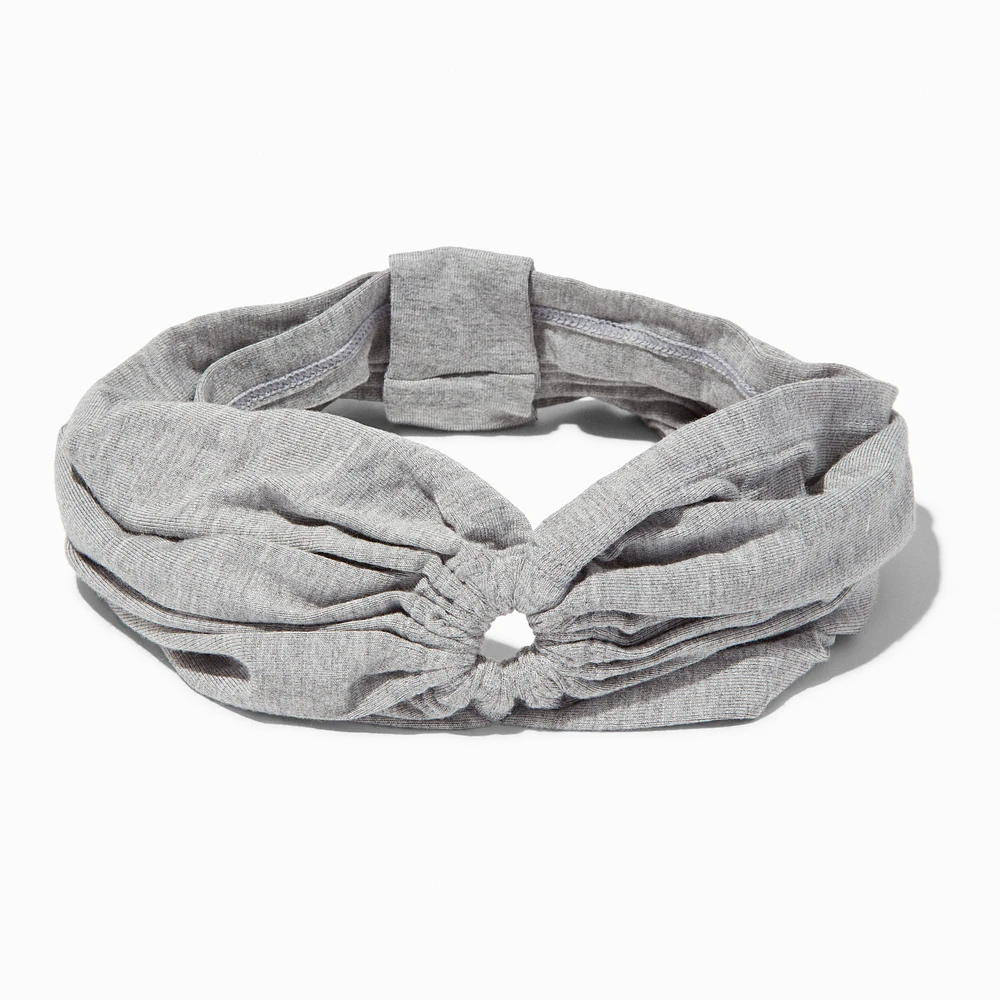 Gray Ruched Keyhole Headwrap