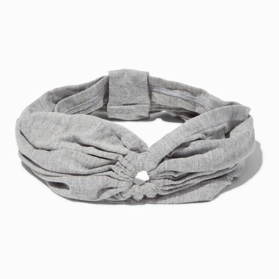 Gray Ruched Keyhole Headwrap