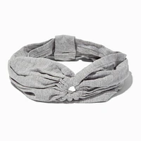 Gray Ruched Keyhole Headwrap