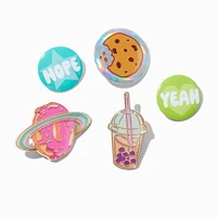 Coffee Shop Round Button & Pin Set - 5 Pack