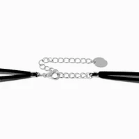Turquoise Coin Black Cord Cowgirl Multi-Strand Necklace