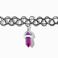 Color-Changing Mystical Gem Pendant Black Tattoo Choker Necklace