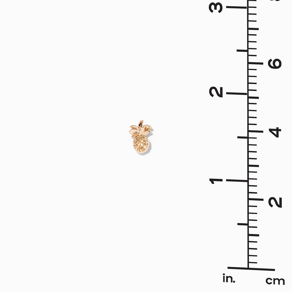 Gold-tone Pineapple Stud Earrings