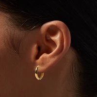 C LUXE by Claire's 18kt Gold Plated 12mm Clicker Hoop Earrings