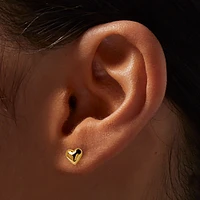 C LUXE by Claire's 18kt Gold Plated Hearts, Balls, & Cubic Zirconia Stud Earrings - 3 Pack