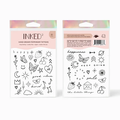 INKED2 Happiest Pack Temporary Tattoos