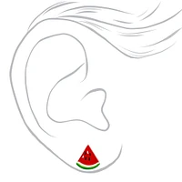Sterling Silver Watermelon Stud Earrings