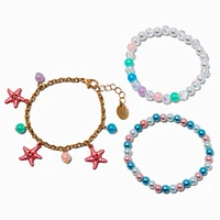 Claire's Club Starfish Charm & Beaded Bracelet Set - 3 Pack