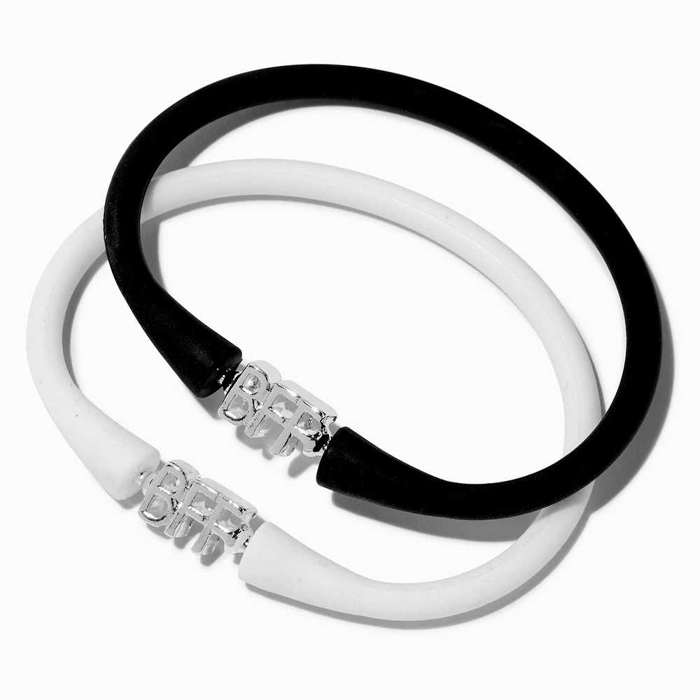 Best Friends Black & White BFF Silicone Bracelets - 2 Pack