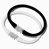 Best Friends Black & White BFF Silicone Bracelets - 2 Pack