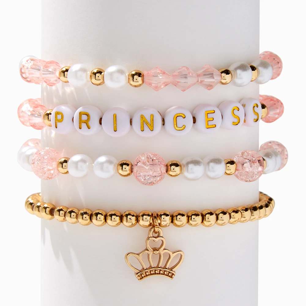 Claire's Club Princess Beaded Stretch Bracelets - 4 Pack