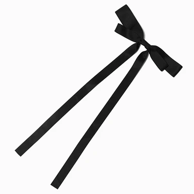 Black Extra Long Hair Bow Clip