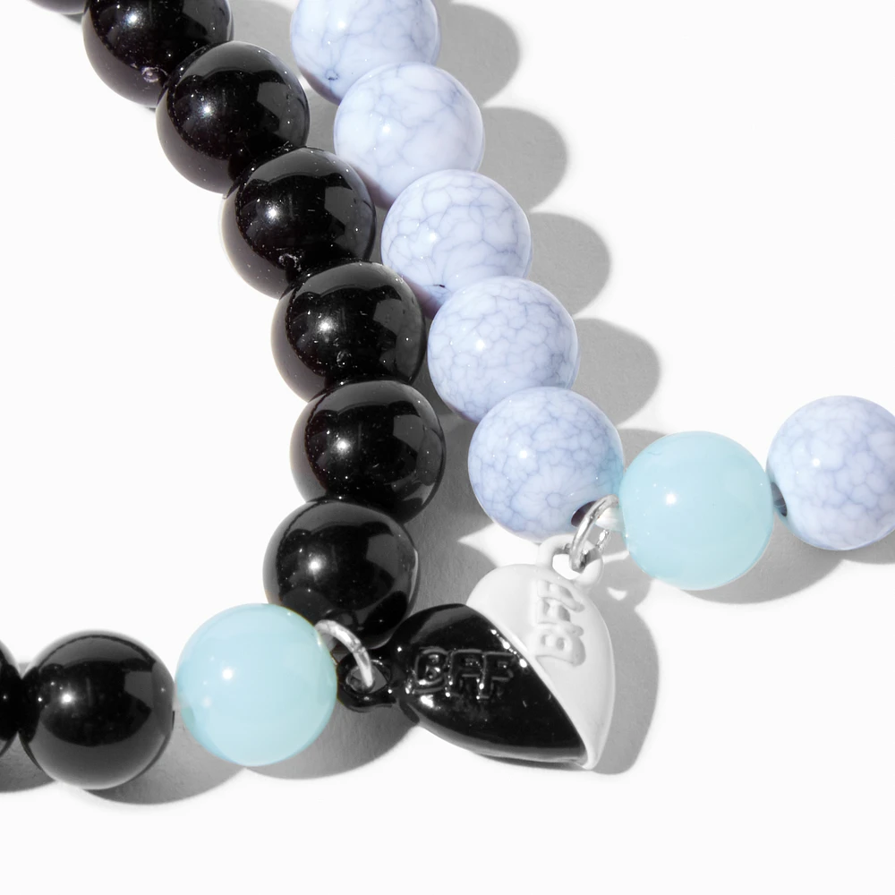 Best Friends Marbled Split Heart Beaded Bracelets - 2 Pack