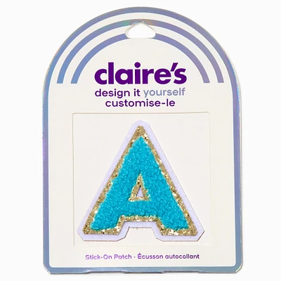 Teal A Initial Stick-On Patch