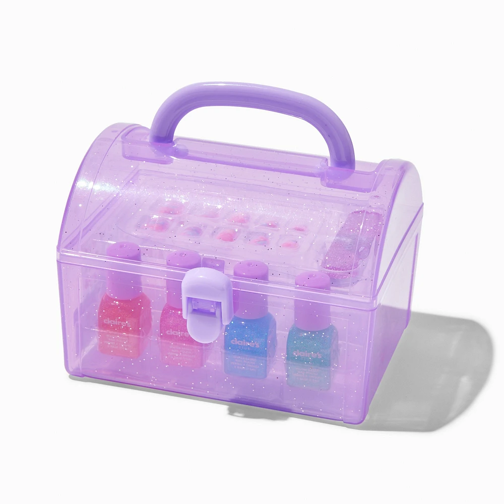 Claire's Club Purple Nail Kit Treasure Chest