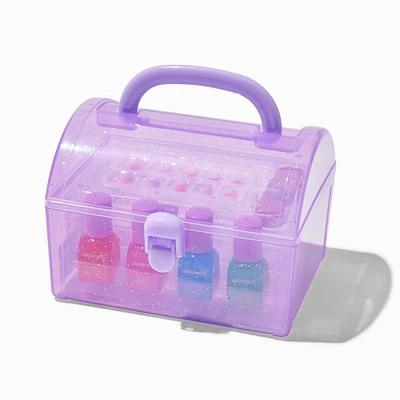 Claire's Club Purple Nail Kit Treasure Chest