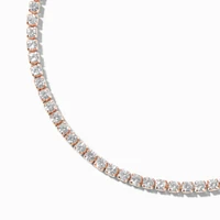 Rose Gold-tone Cubic Zirconia Tiny Tennis Bracelet
