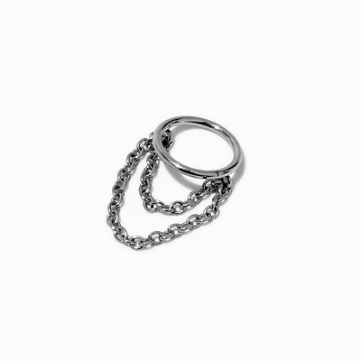 Silver-tone Chain 18G Cartilage Hoop Earrings 