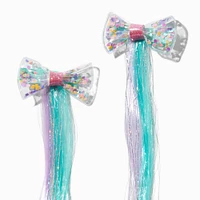 Claire's Club Shaker Pastel Bow Faux Hair Clips - 2 Pack