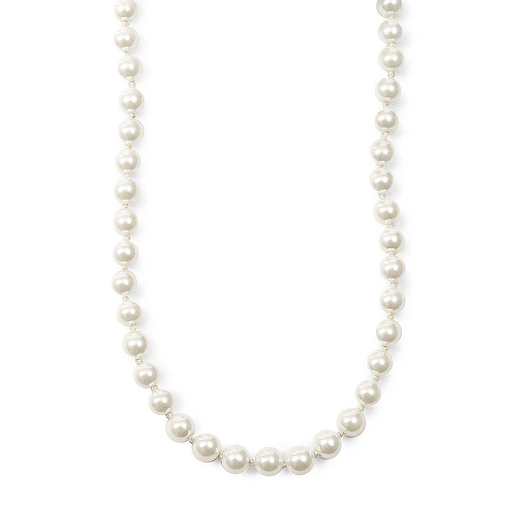 Classic 8mm White Pearl Necklace