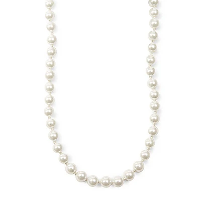 Classic 8mm White Pearl Necklace