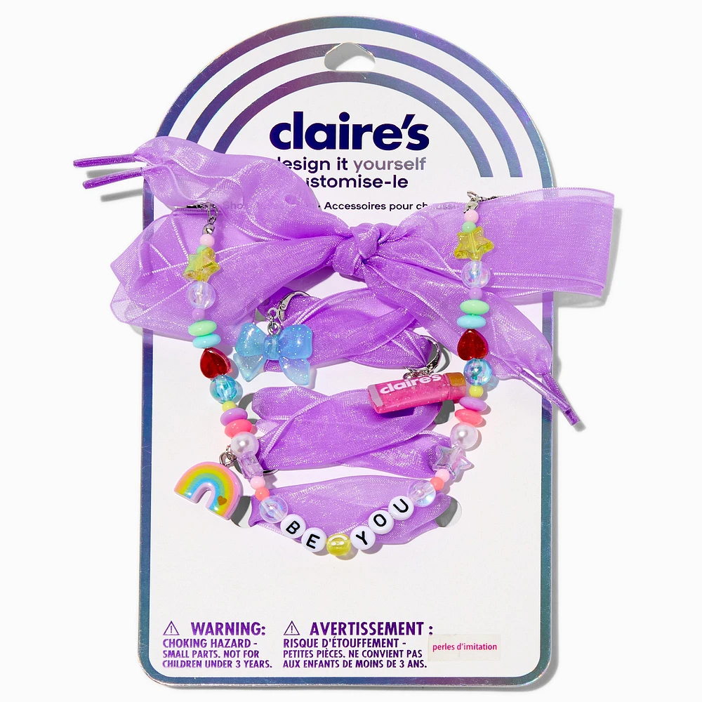 DIY "Be You" Lavender Beaded Shoelace Charm Kit
